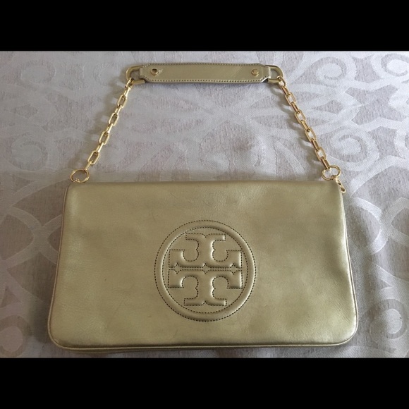 tory burch metallic purse